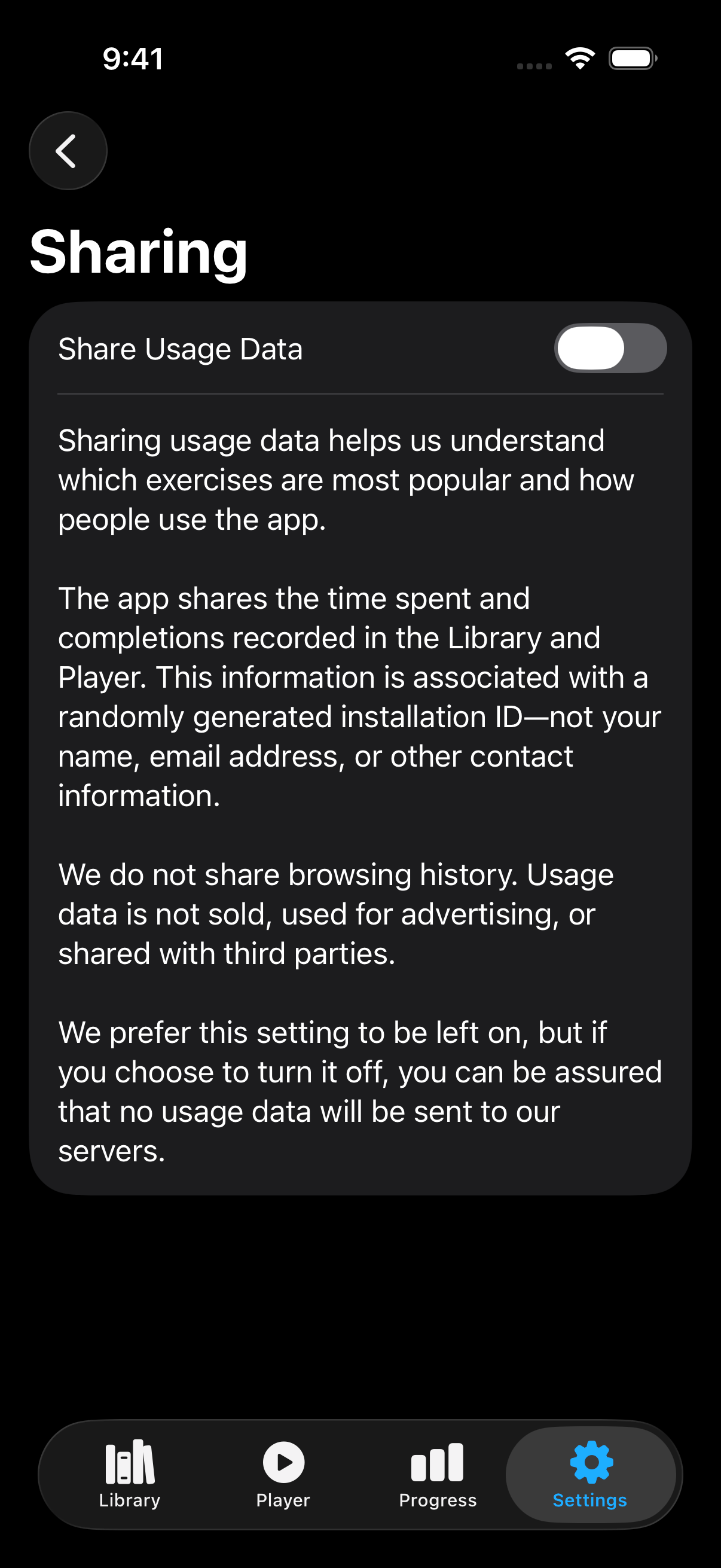 Sharing Disabled