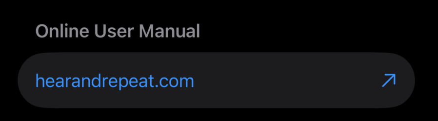 Online User Manual link in Settings