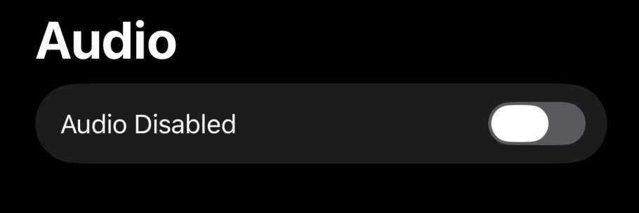 Audio on and off setting